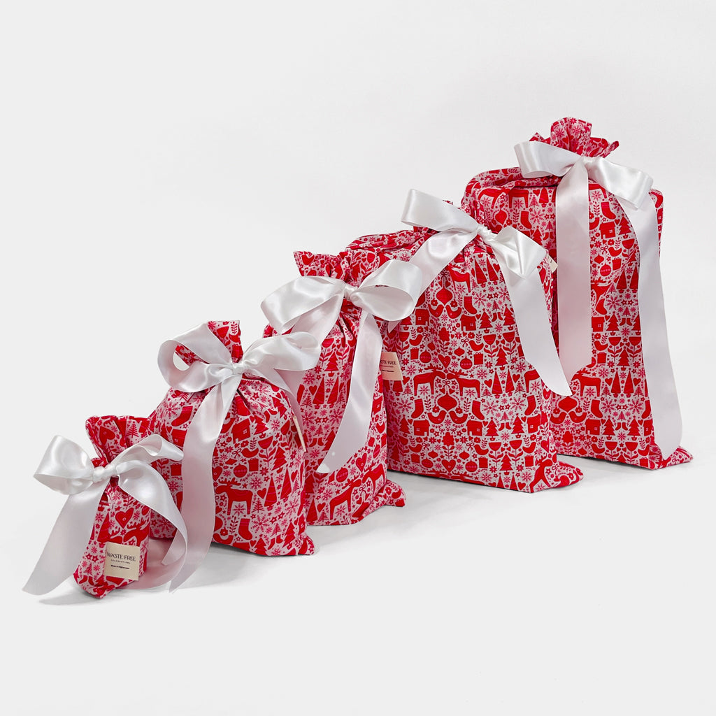 Scandi Rensdyr Reusable Gift Bag Set