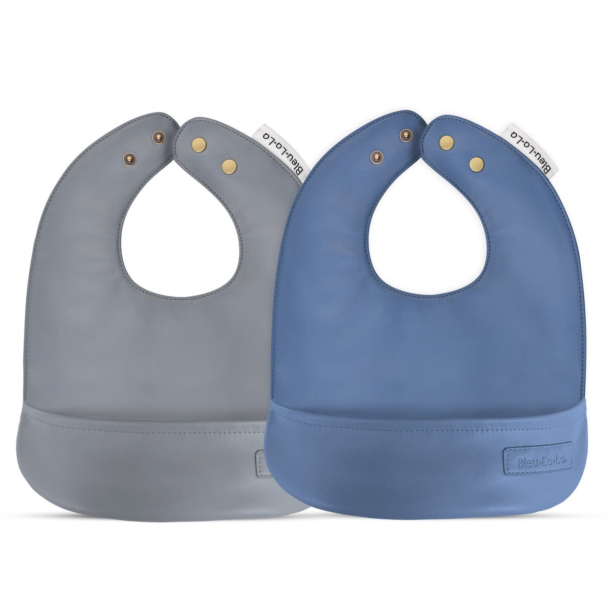 Classic Vegan Leather Baby Bib Set