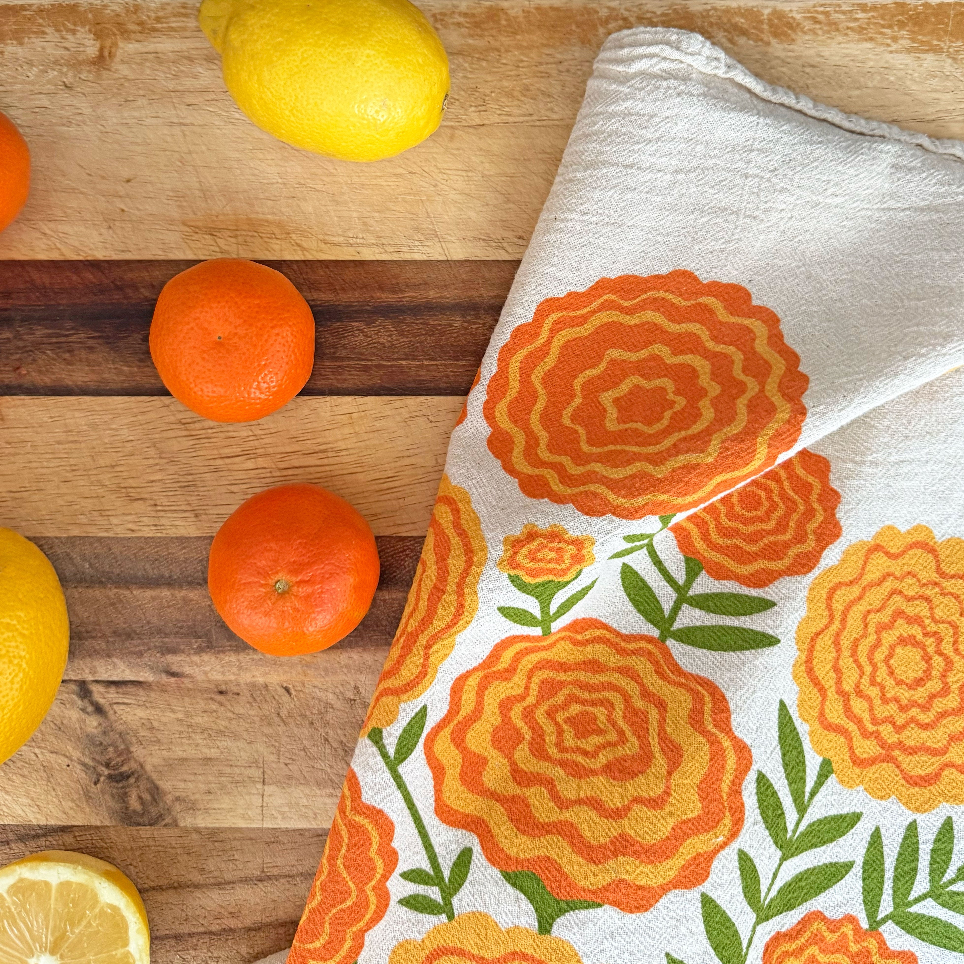 The Neighborgoods Marigolds Dish Towel
