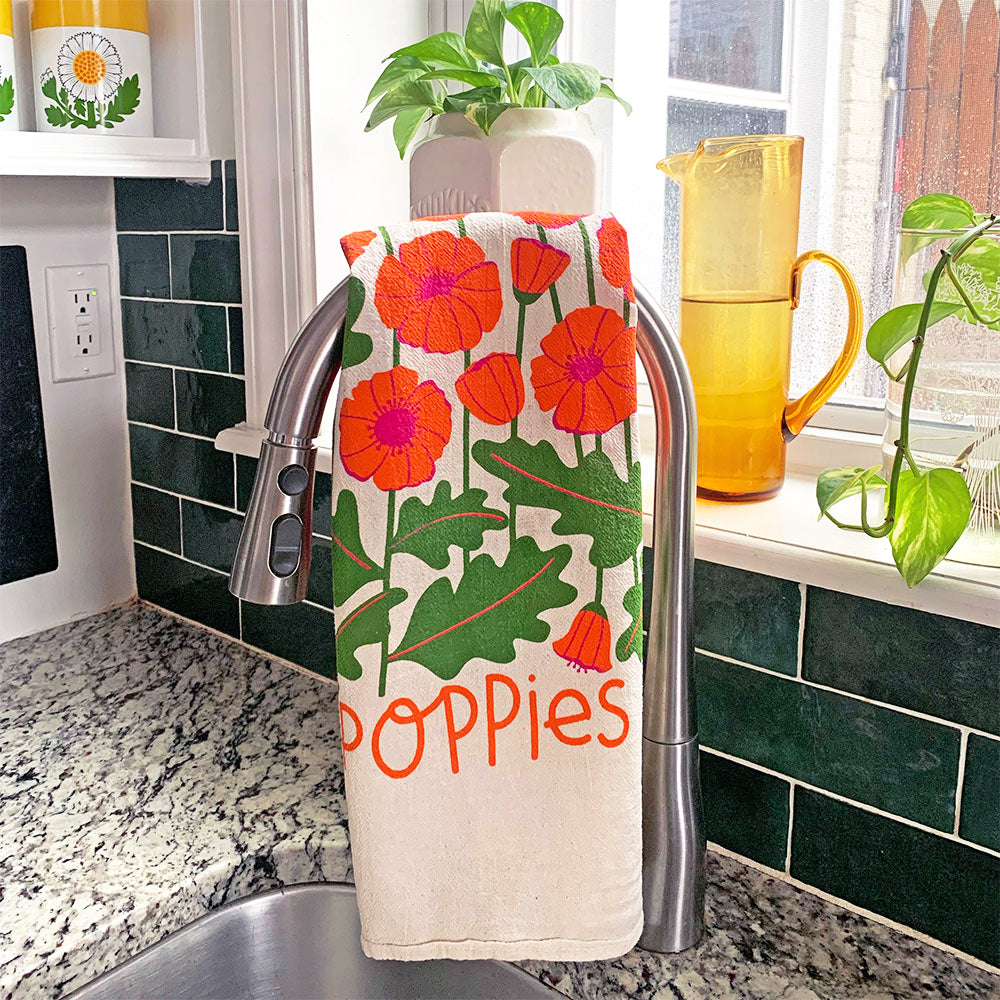 Poppies Organic Cotton Dish Towel