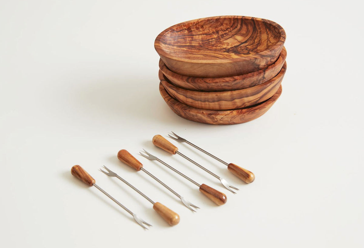 Italian Olivewood Appetizer & Serving Set