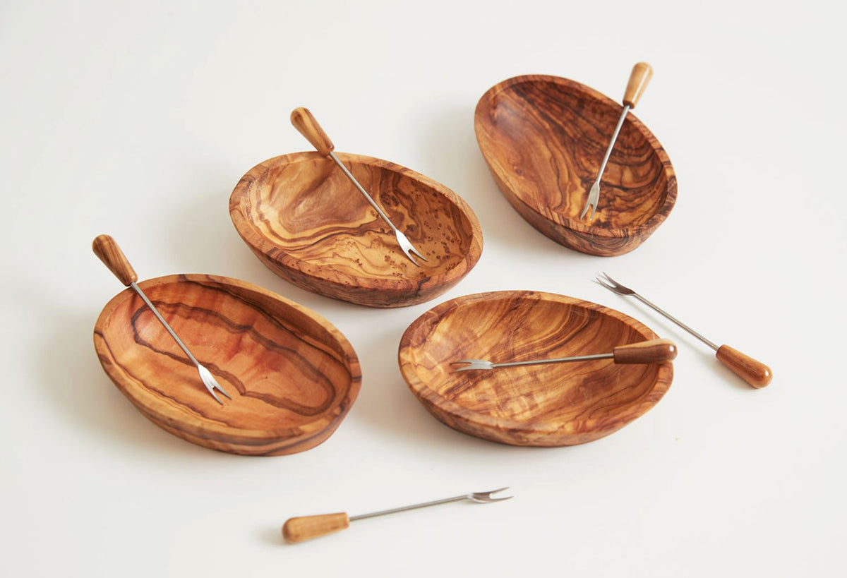Italian Olivewood Appetizer & Serving Set