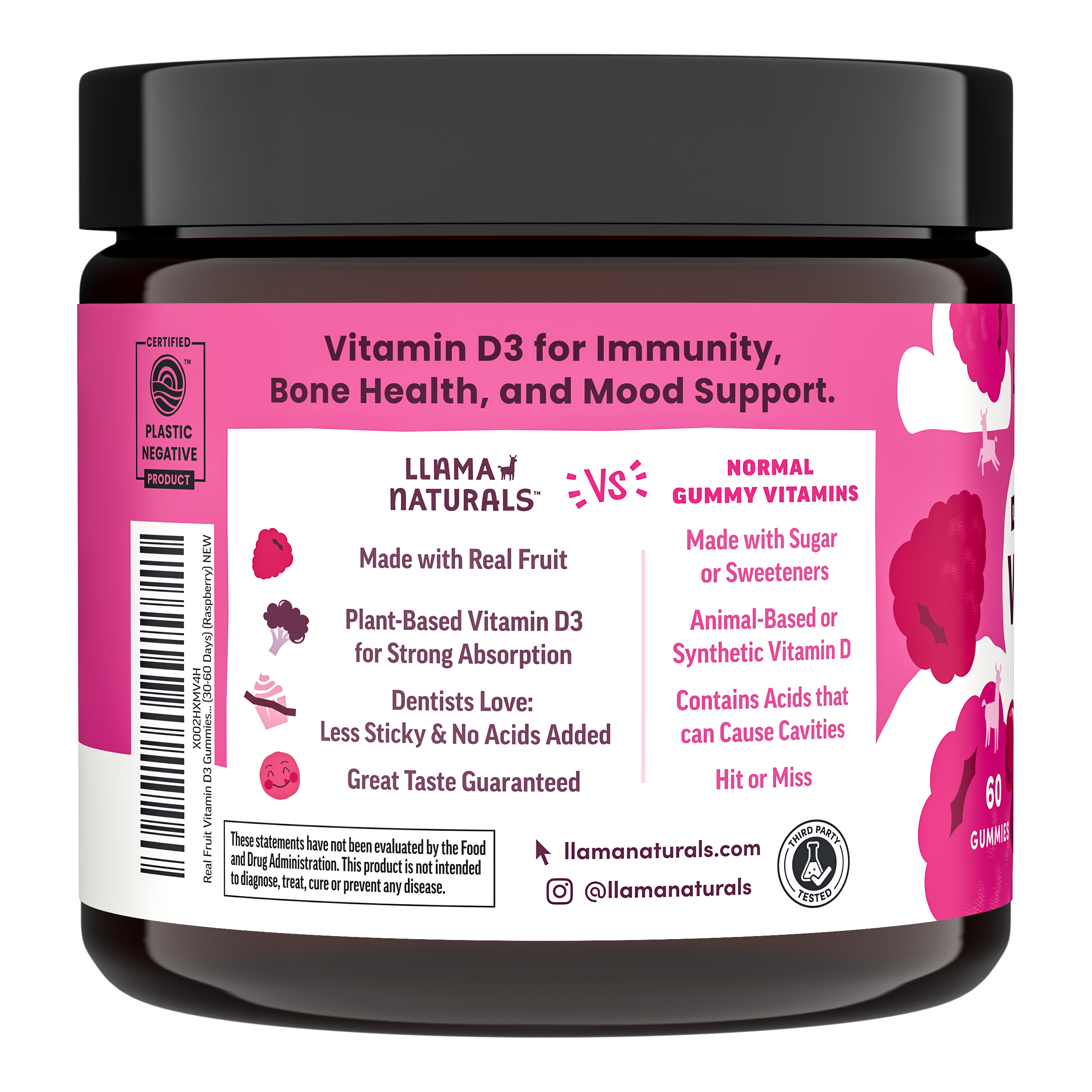 Vitamin D3 Gummies, Raspberry (60 ct)