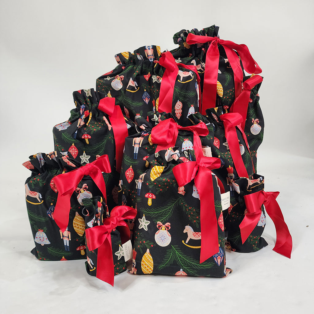 Folk Julepynt Reusable Gift Bag Set
