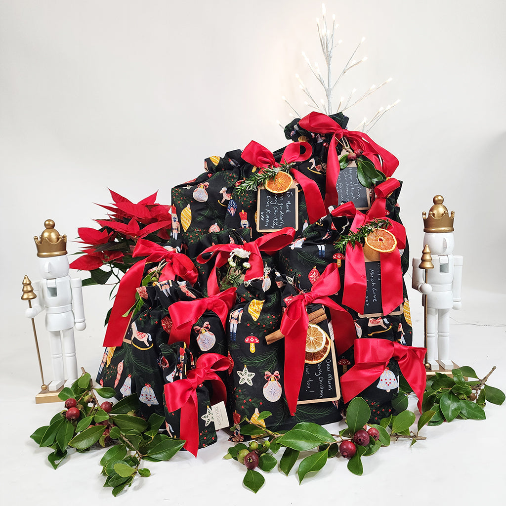 Folk Julepynt Reusable Gift Bag Set