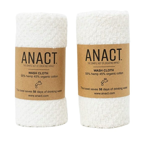 Hemp & Organic Cotton Wash Towel- 2 Pack