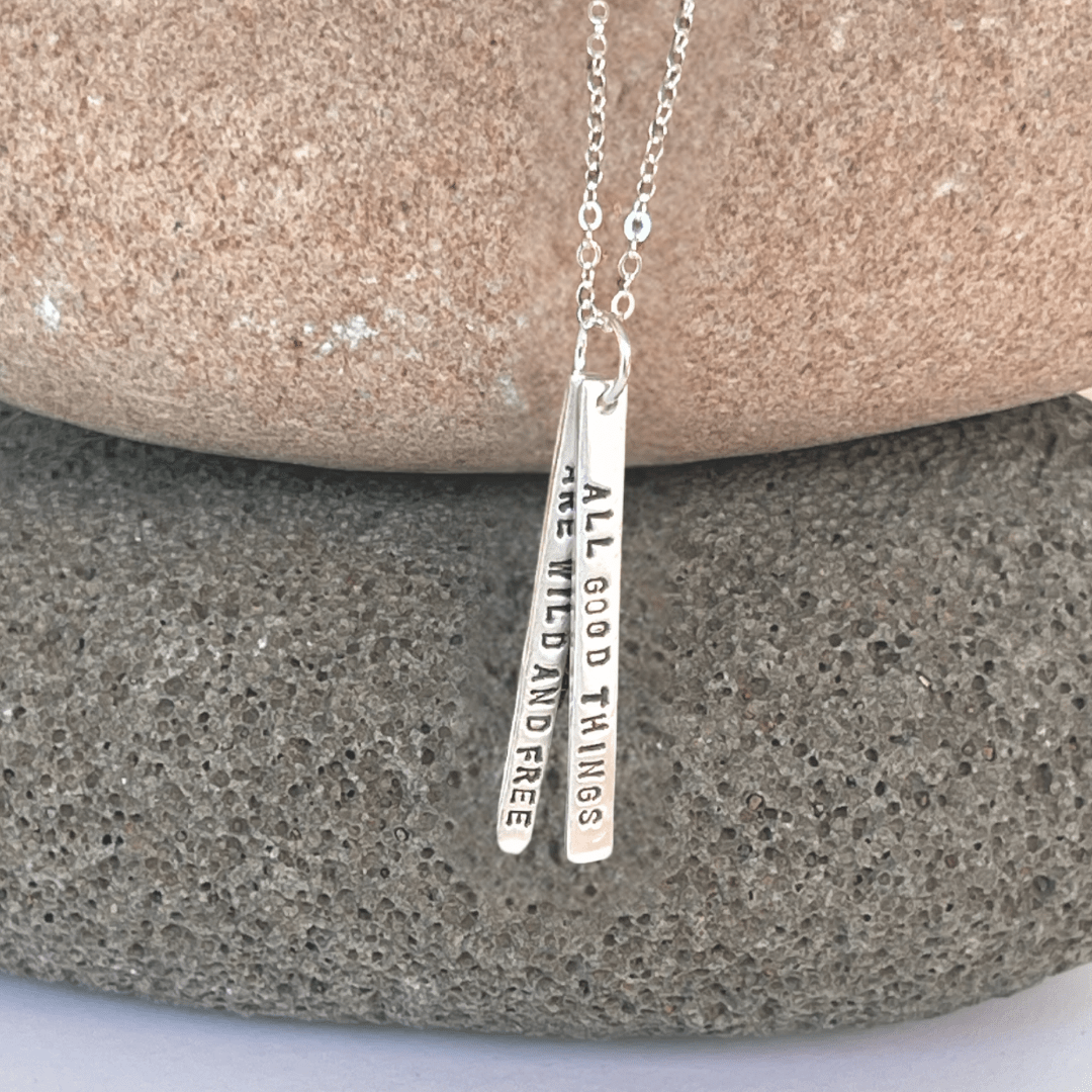 All good things are wild and free - Henry David Thoreau Quote Necklace