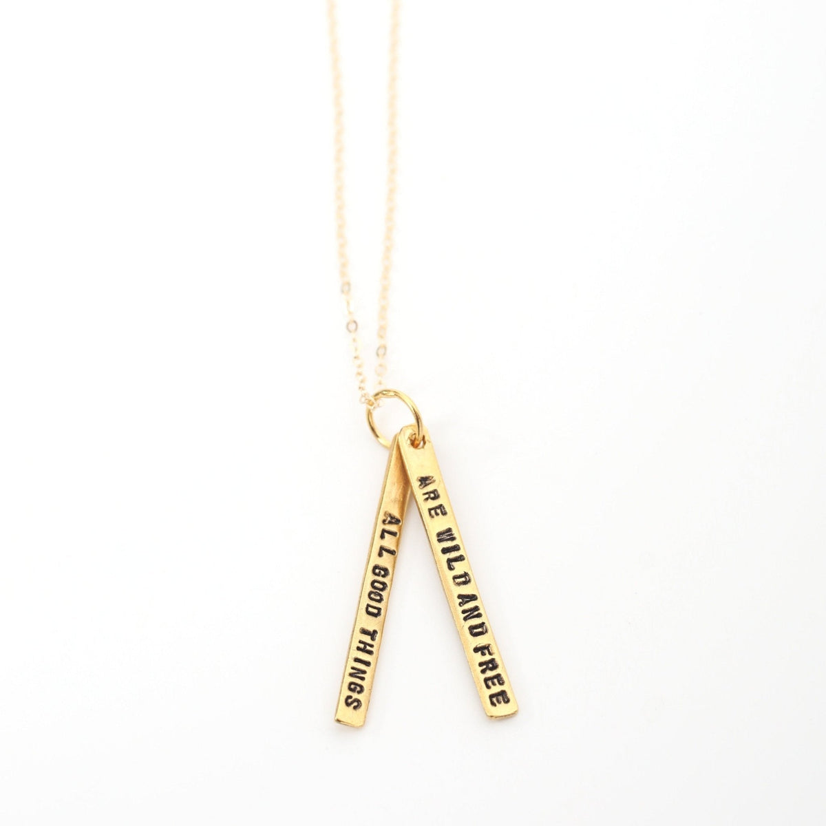 All good things are wild and free - Henry David Thoreau Quote Necklace