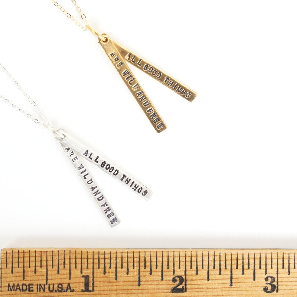 All good things are wild and free - Henry David Thoreau Quote Necklace
