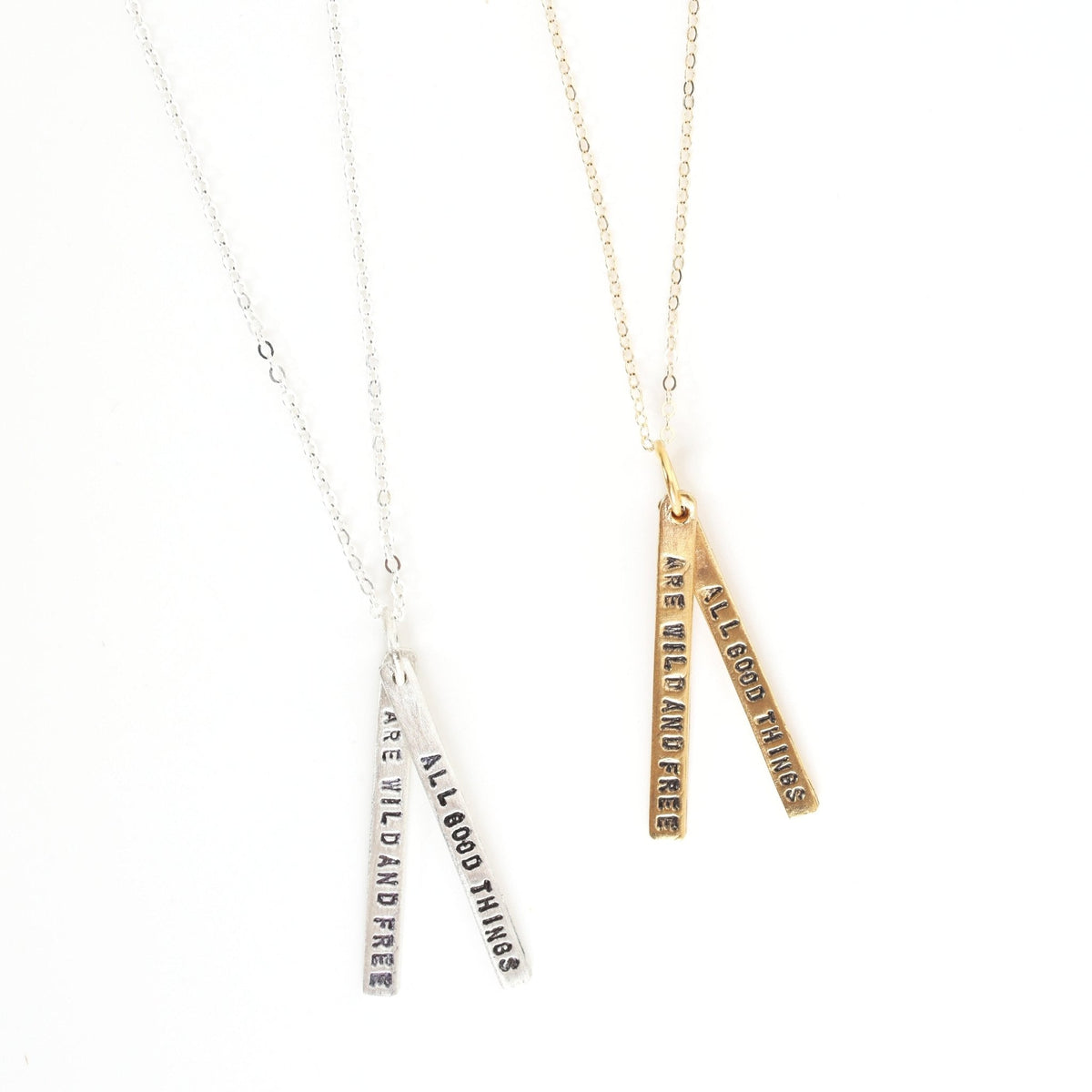All good things are wild and free - Henry David Thoreau Quote Necklace