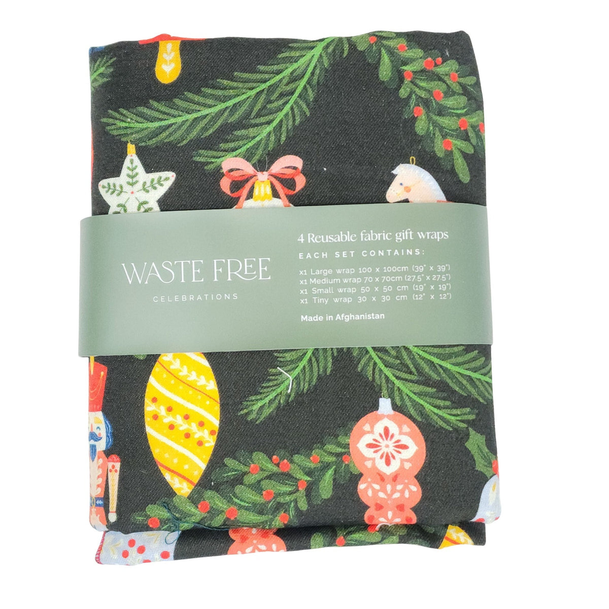 Folk Julepynt - 4 Furoshiki Gift Wraps