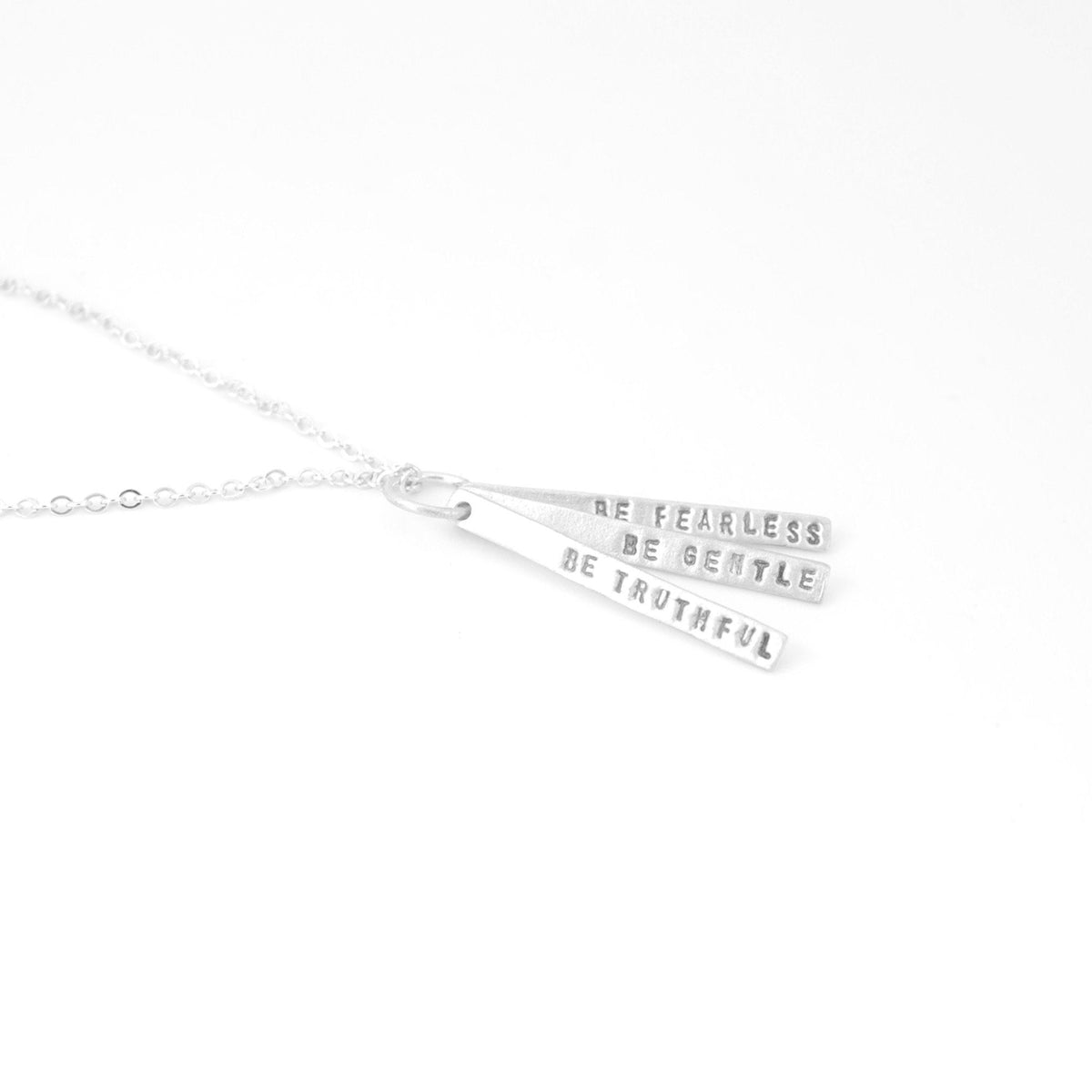 Be Truthful, Be Gentle, Be Fearless -Gandhi Quote Necklace