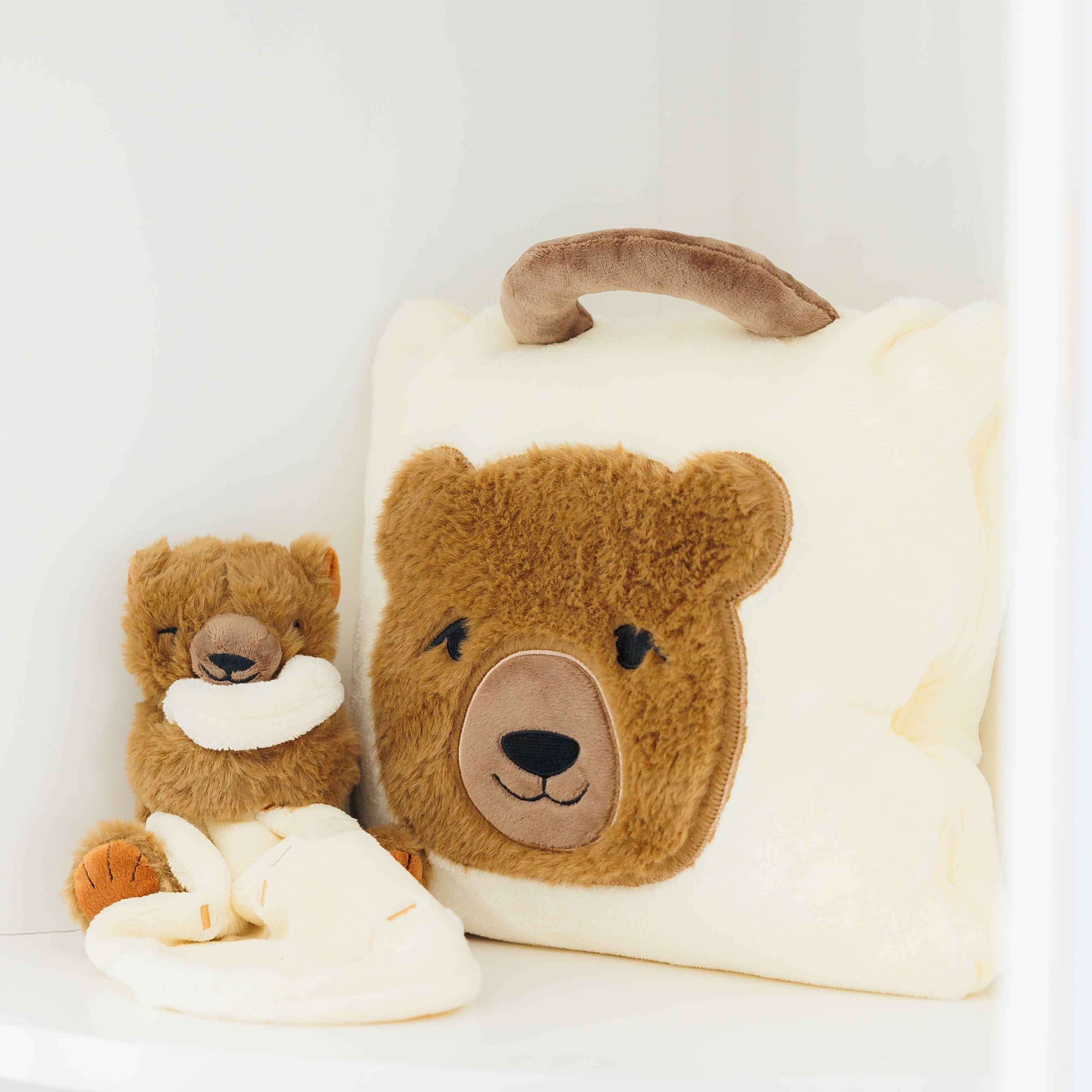 Plush Bear case with attached blanket inside