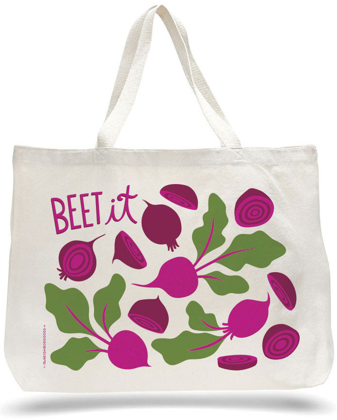 Beet Cotton Canvas Tote Bag