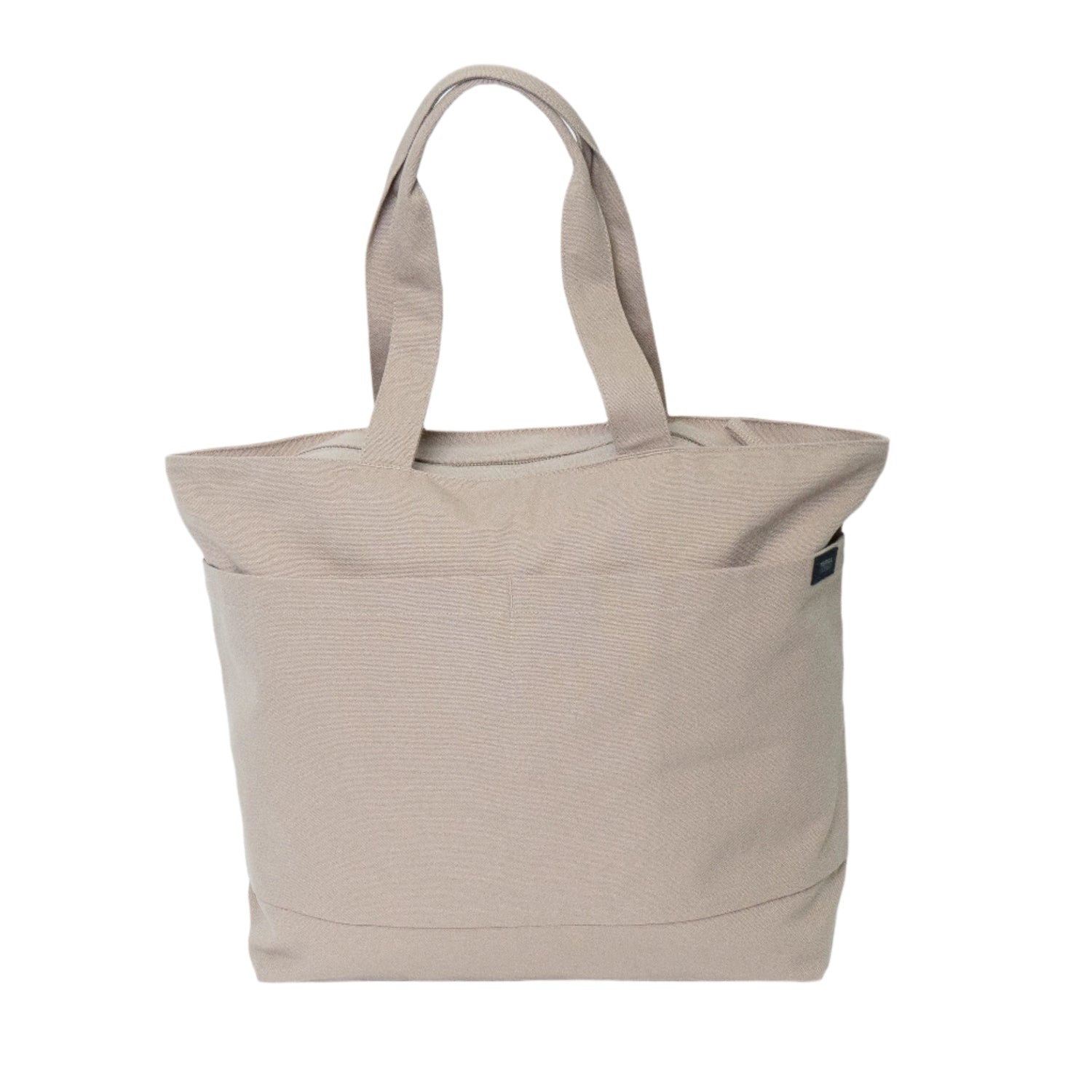 Beige tote bag on a white background
