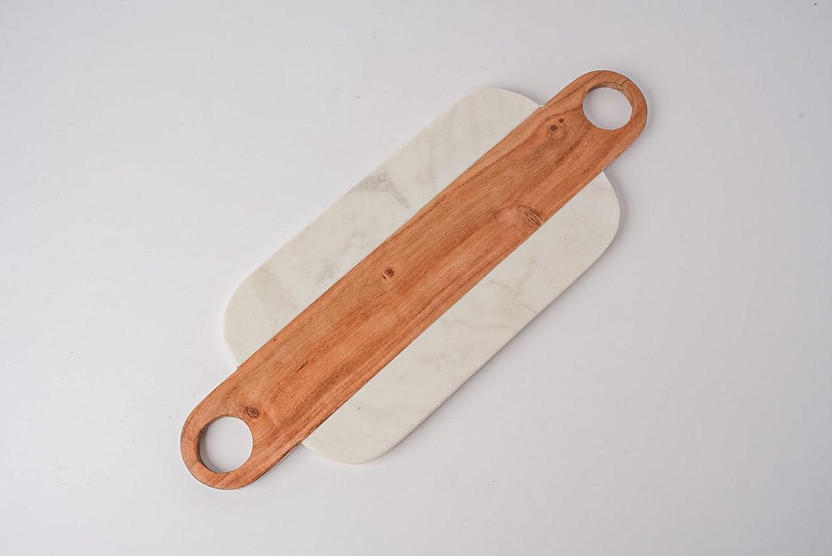 Marble Serving Board with Hole Handles