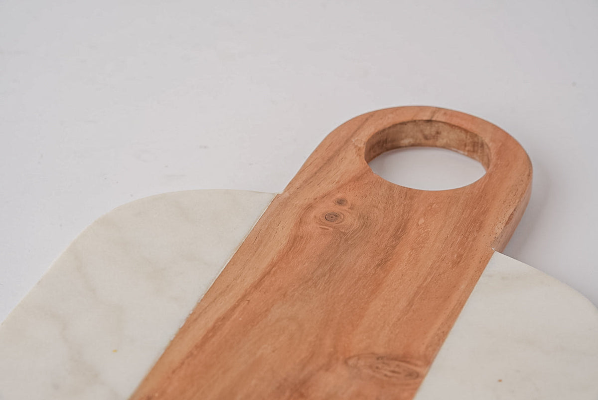 Marble Serving Board with Hole Handles