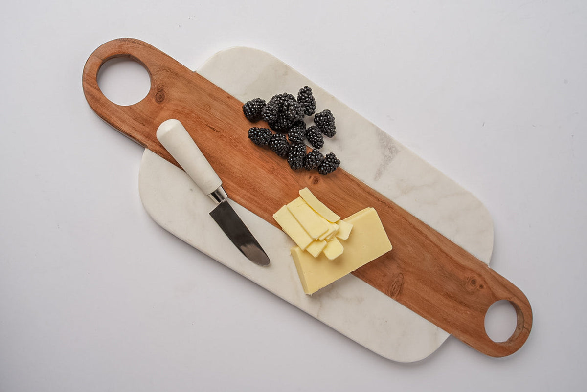 Marble Serving Board with Hole Handles