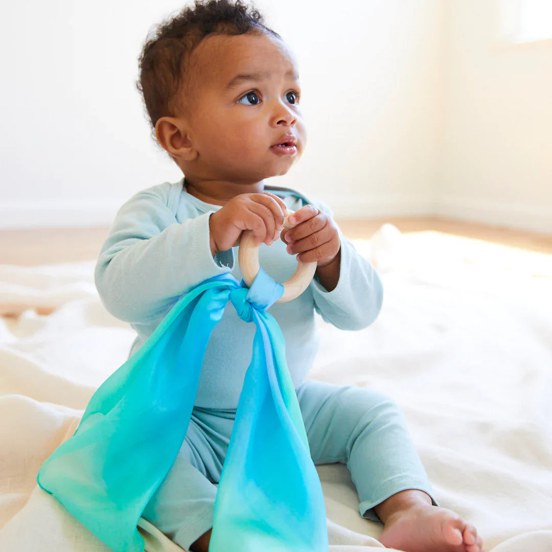 Natural Silk & Wood Sea Teether for Babies