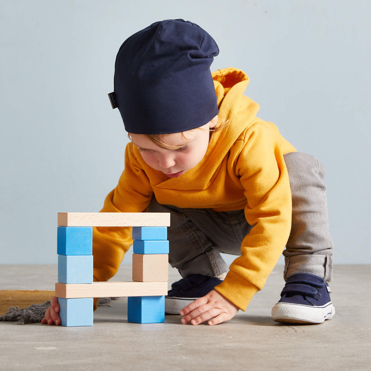 Colored Wooden Building Blocks - 46 Piece Set