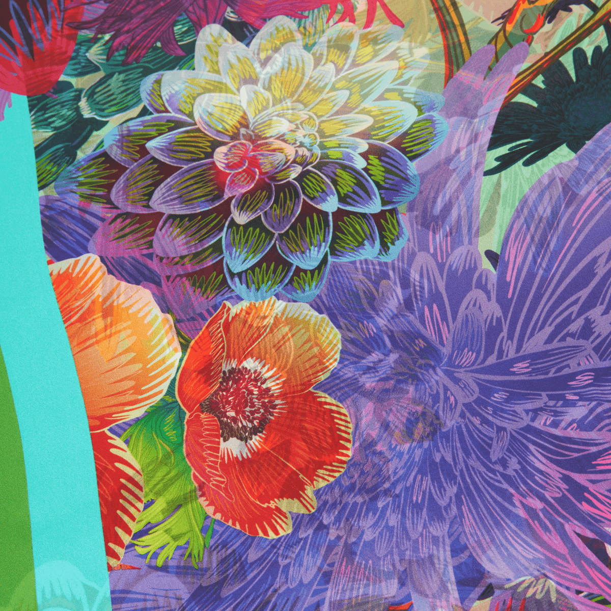 Delilah - 50" Mulberry Silk Furoshiki Gift Wrap by Adam Klassen