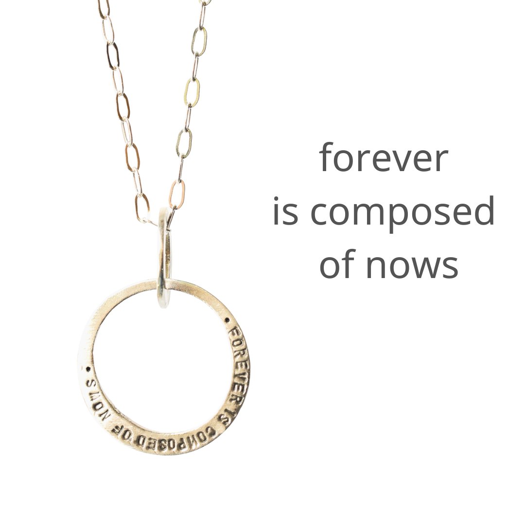 Emily Dickinson "Forever" Message Circle Necklace