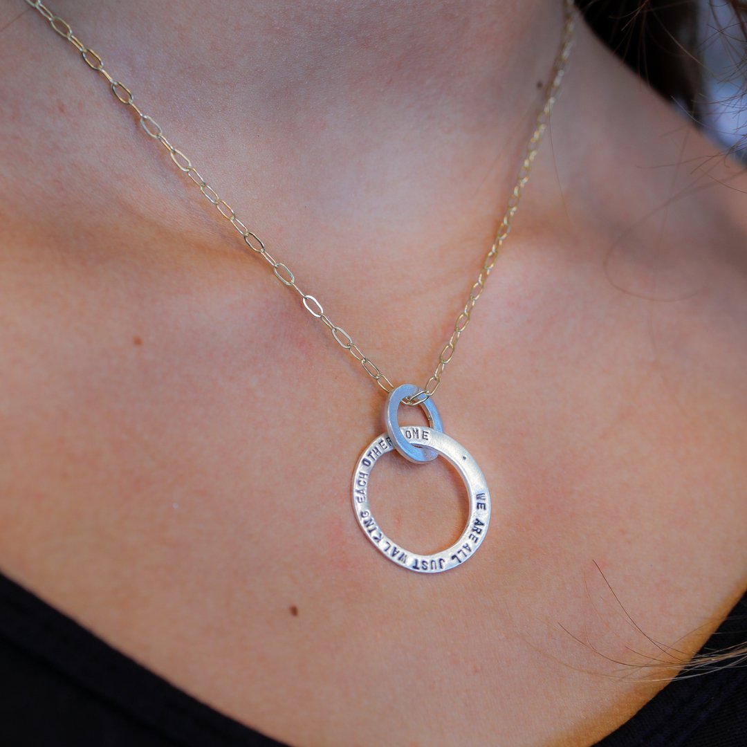 Emily Dickinson "Forever" Message Circle Necklace