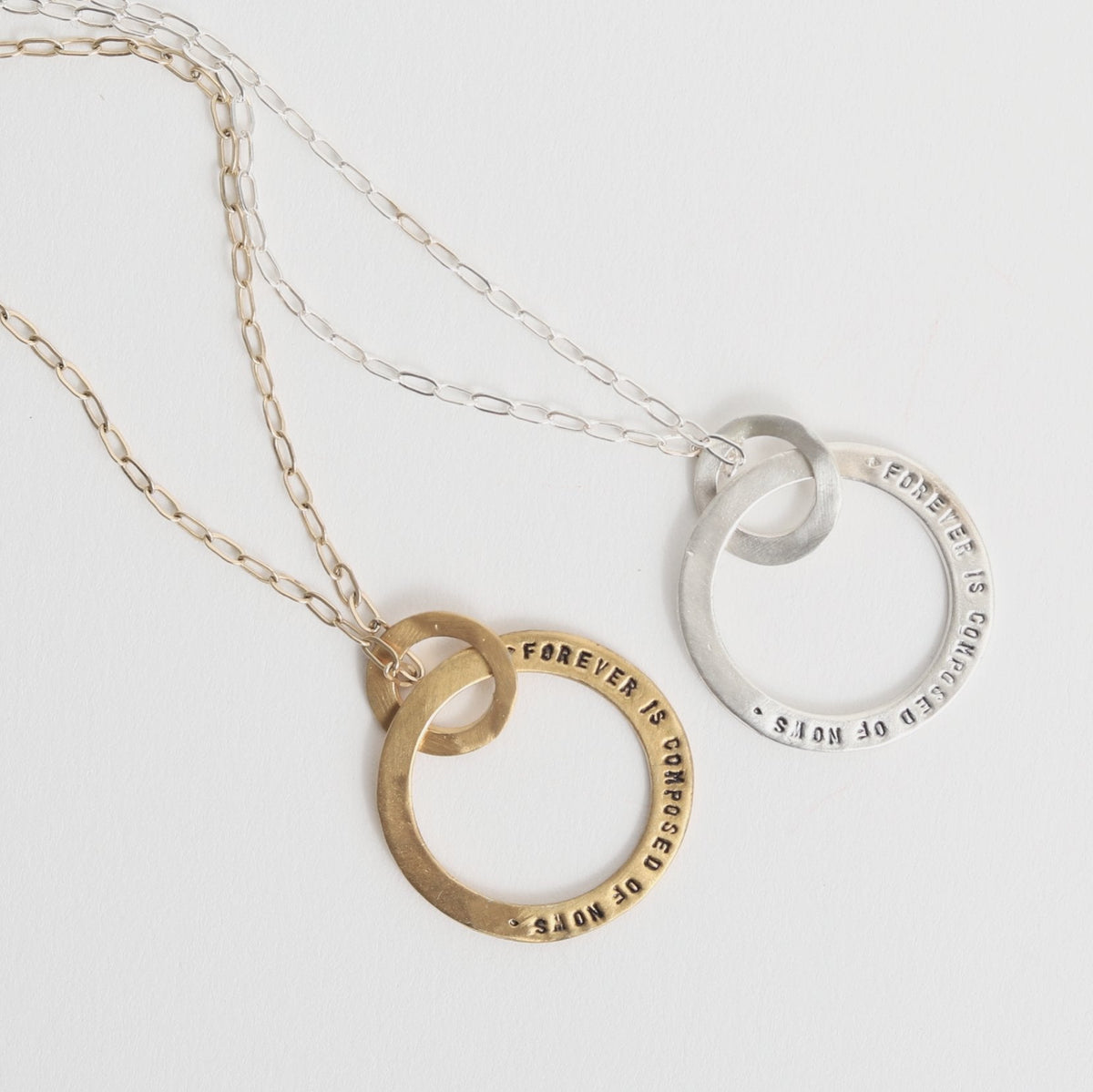 Emily Dickinson "Forever" Message Circle Necklace