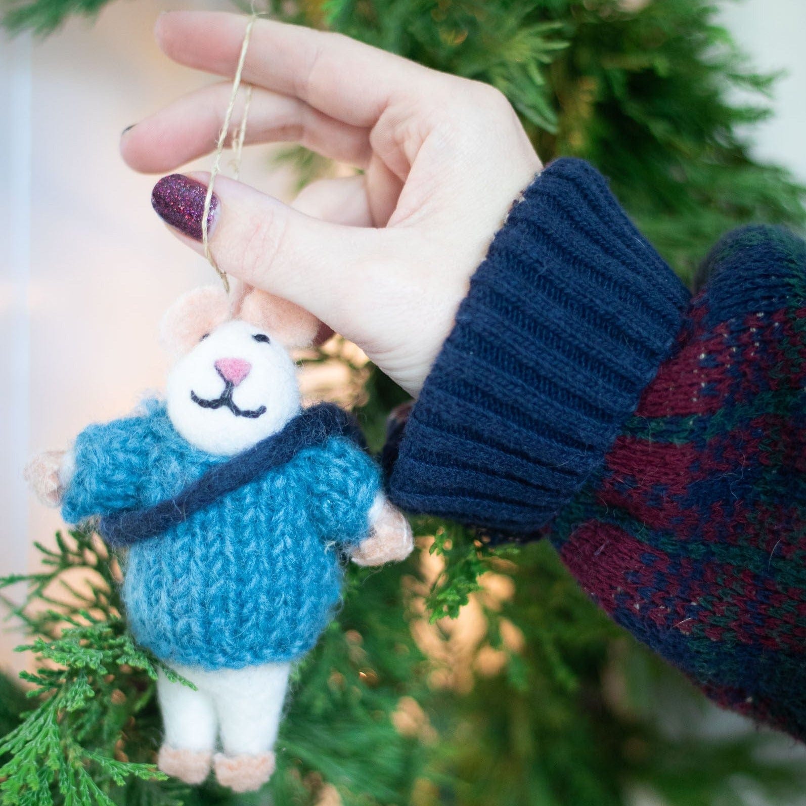 Bruno and Milo Mouse Eco Ornament - Set of 2