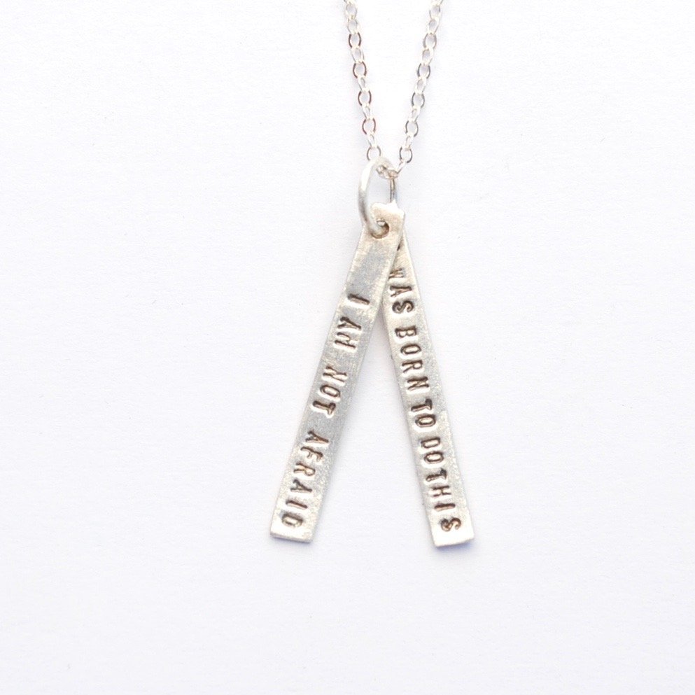 I am not afraid. I was born to do this -Joan of arc quote necklace