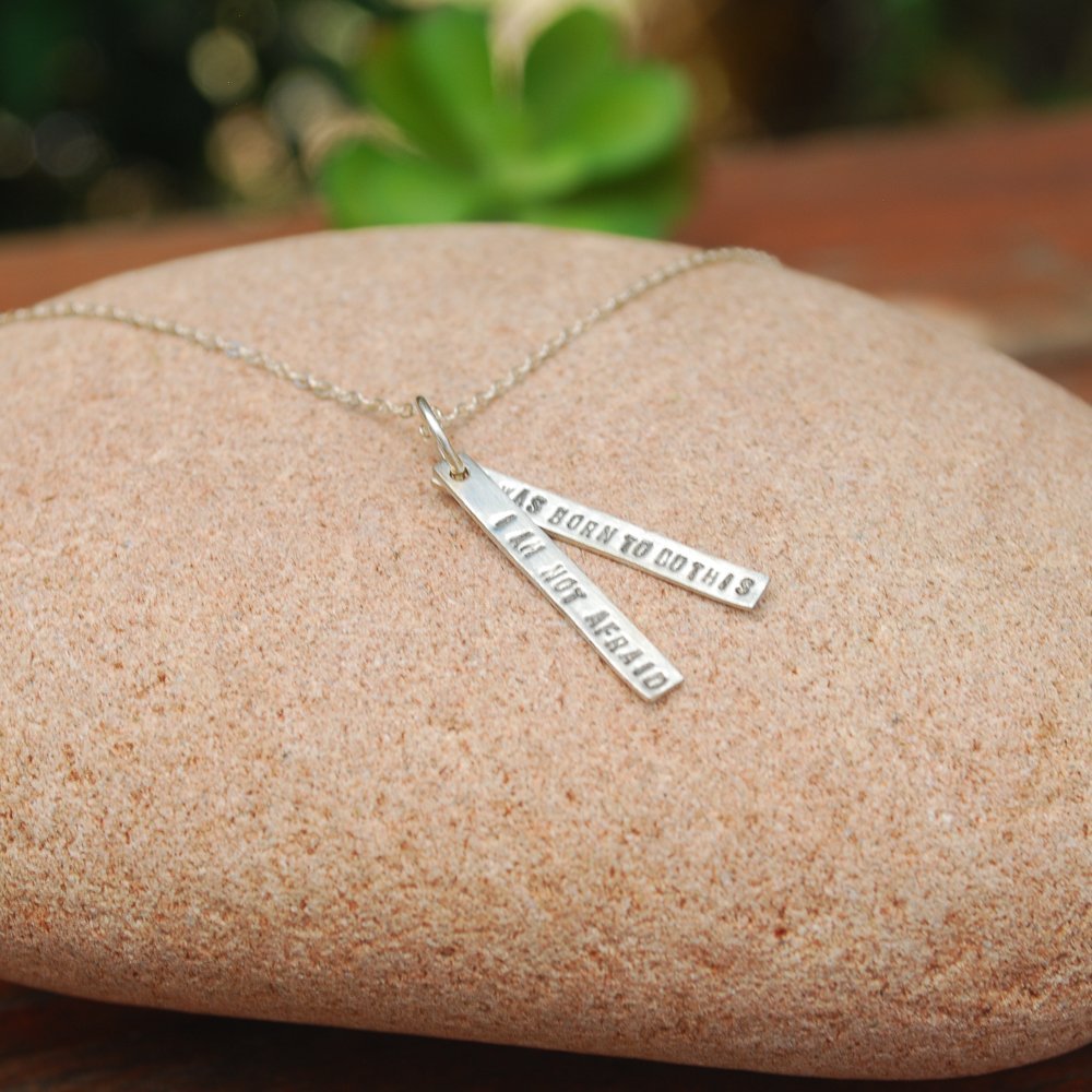 I am not afraid. I was born to do this -Joan of arc quote necklace