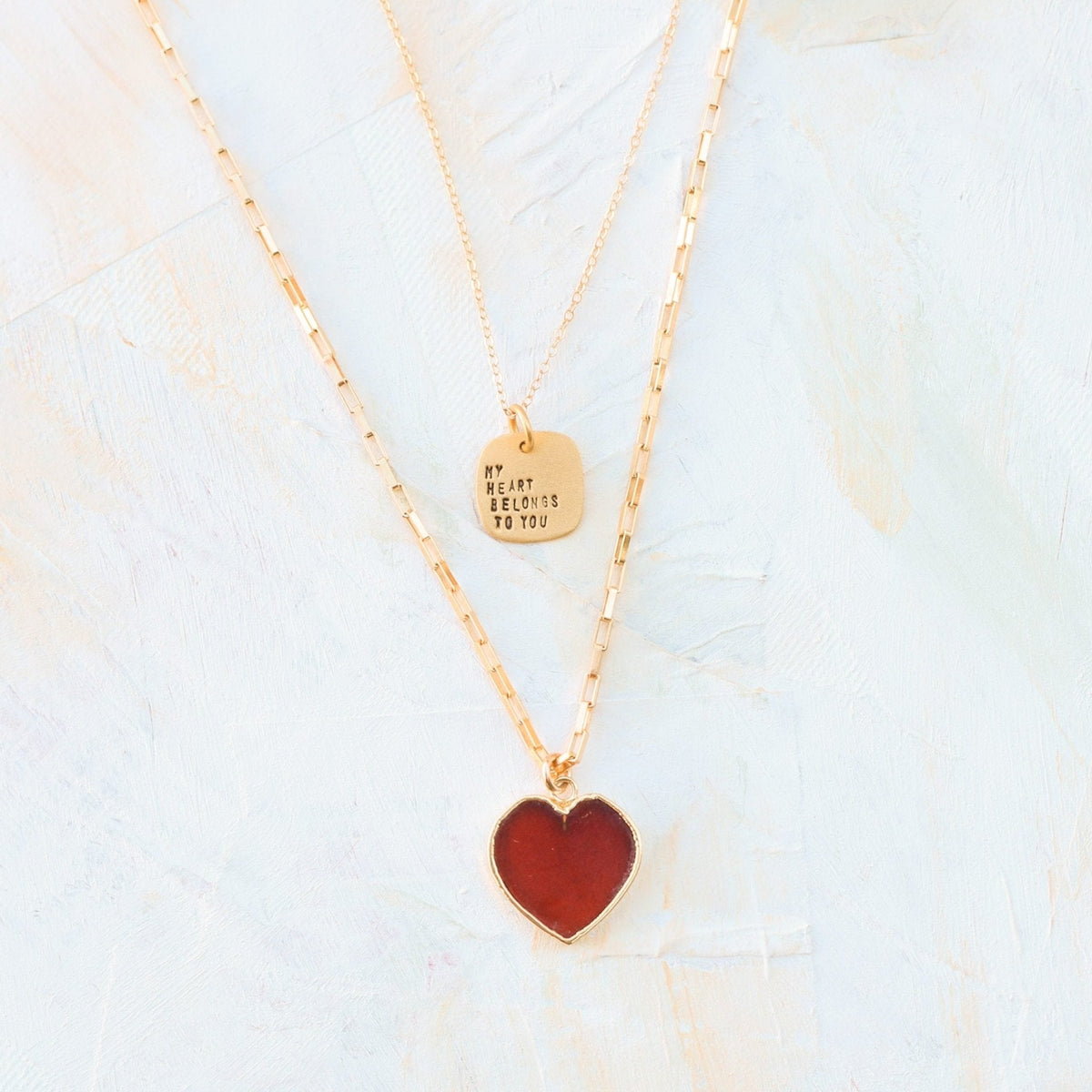 Isla Gemstone Heart Necklace Birthstone Jewelry 14K Gold Fill Chain