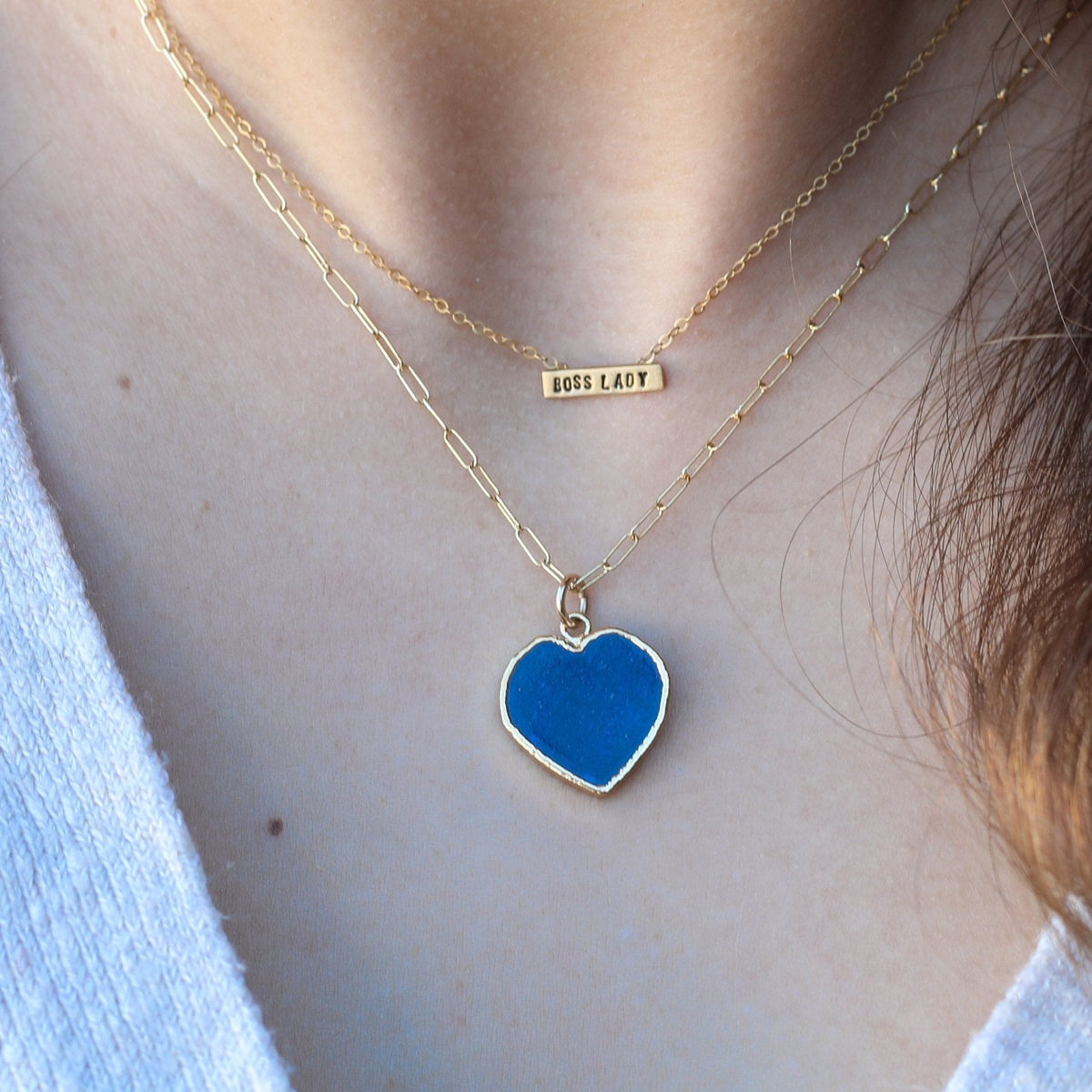 Isla Gemstone Heart Necklace Birthstone Jewelry 14K Gold Fill Chain