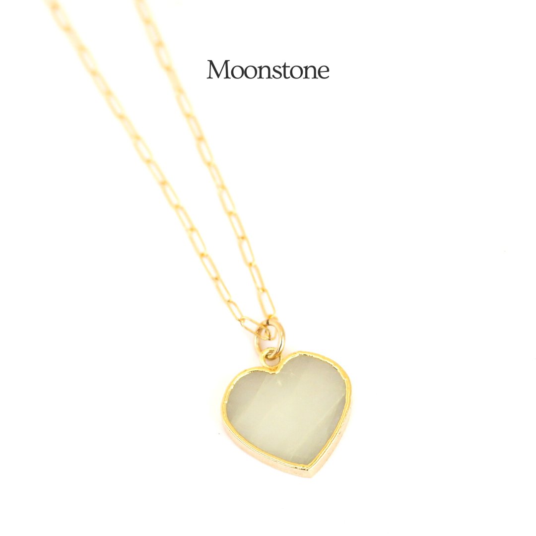 Isla Gemstone Heart Necklace Birthstone Jewelry 14K Gold Fill Chain