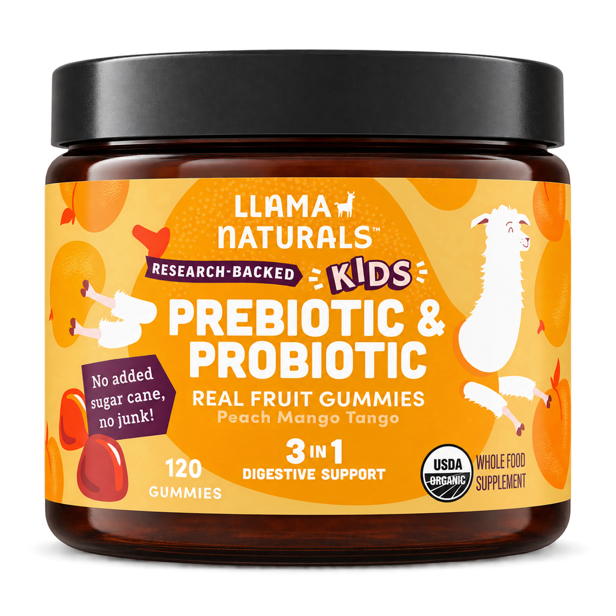 Kids Prebiotic & Probiotic Gummies, Peach Mango (120 ct)