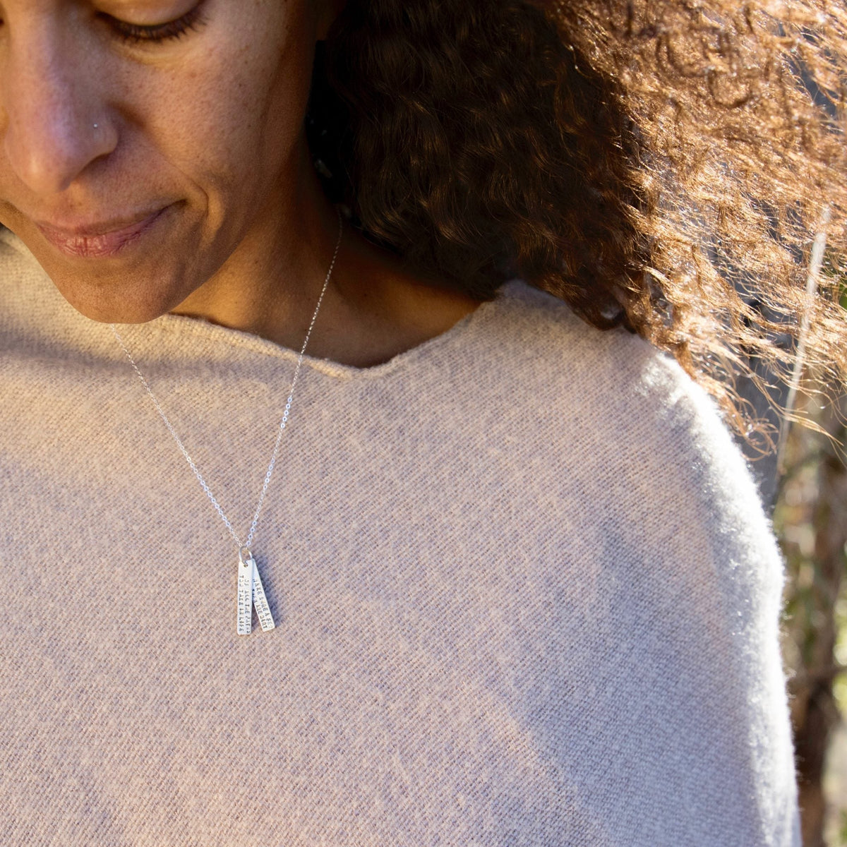 There's a crack in everything; that's how the light gets in - Leonard Cohen Quote Necklace