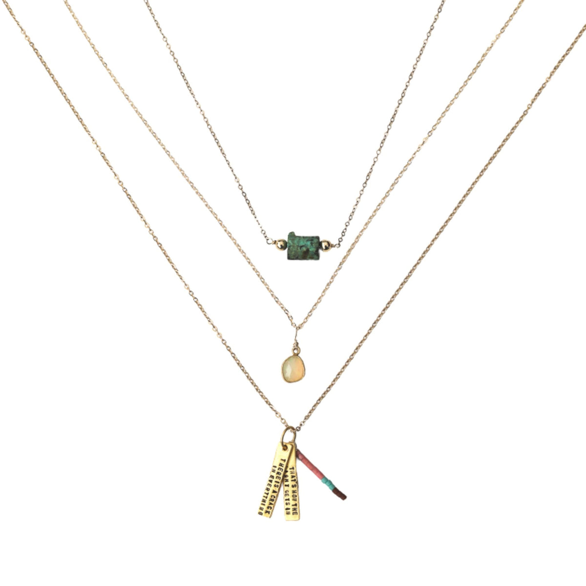 There's a crack in everything; that's how the light gets in - Leonard Cohen Quote Necklace