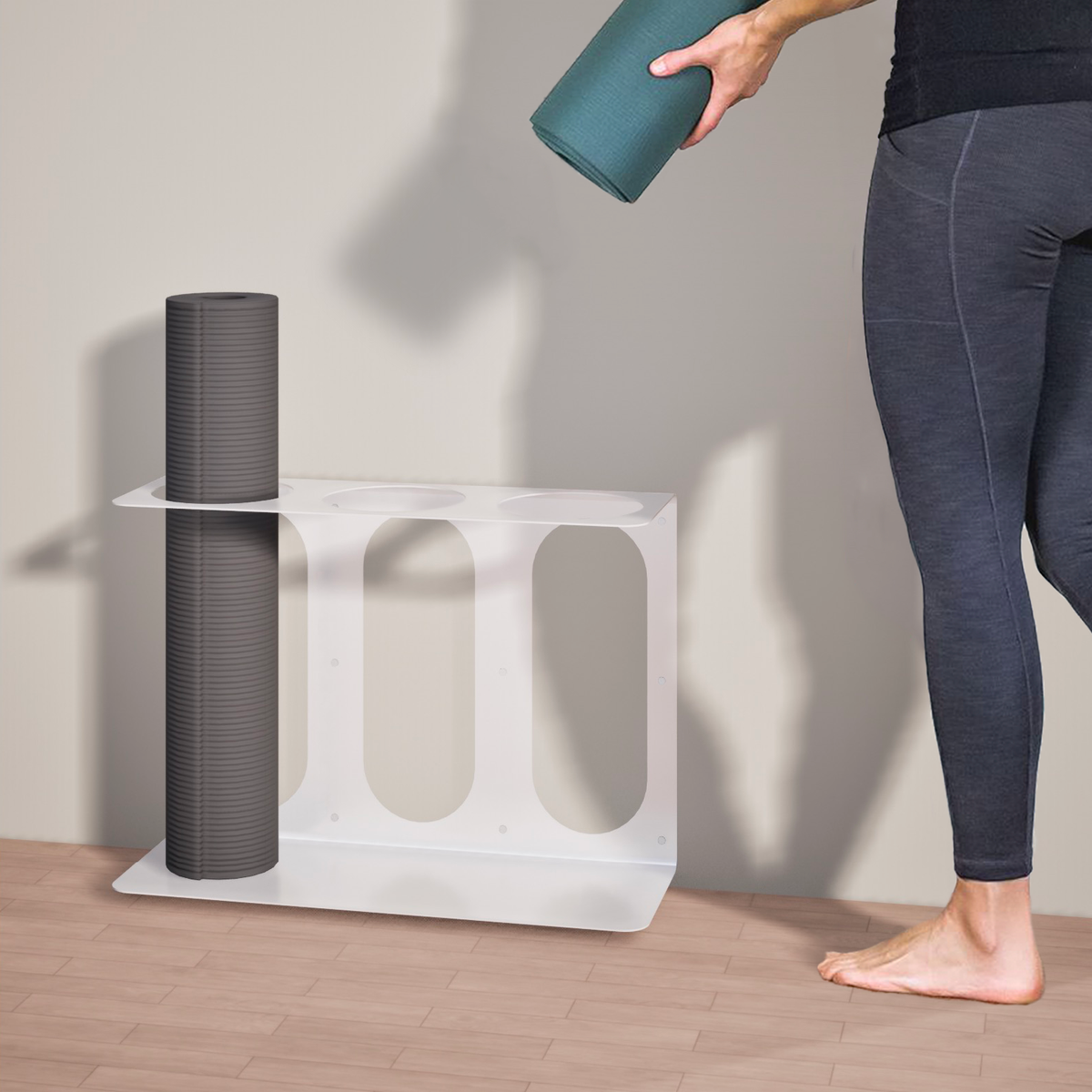 Yoga Mat Wall Bracket | Holds 3 Mats/Rollers