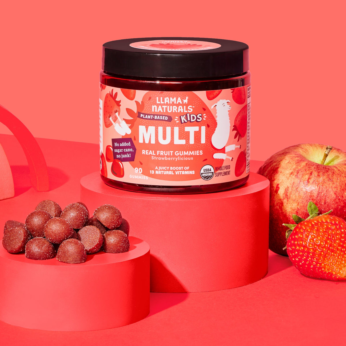 Kids Whole Food Multivitamin Gummies, Strawberry (90 ct)