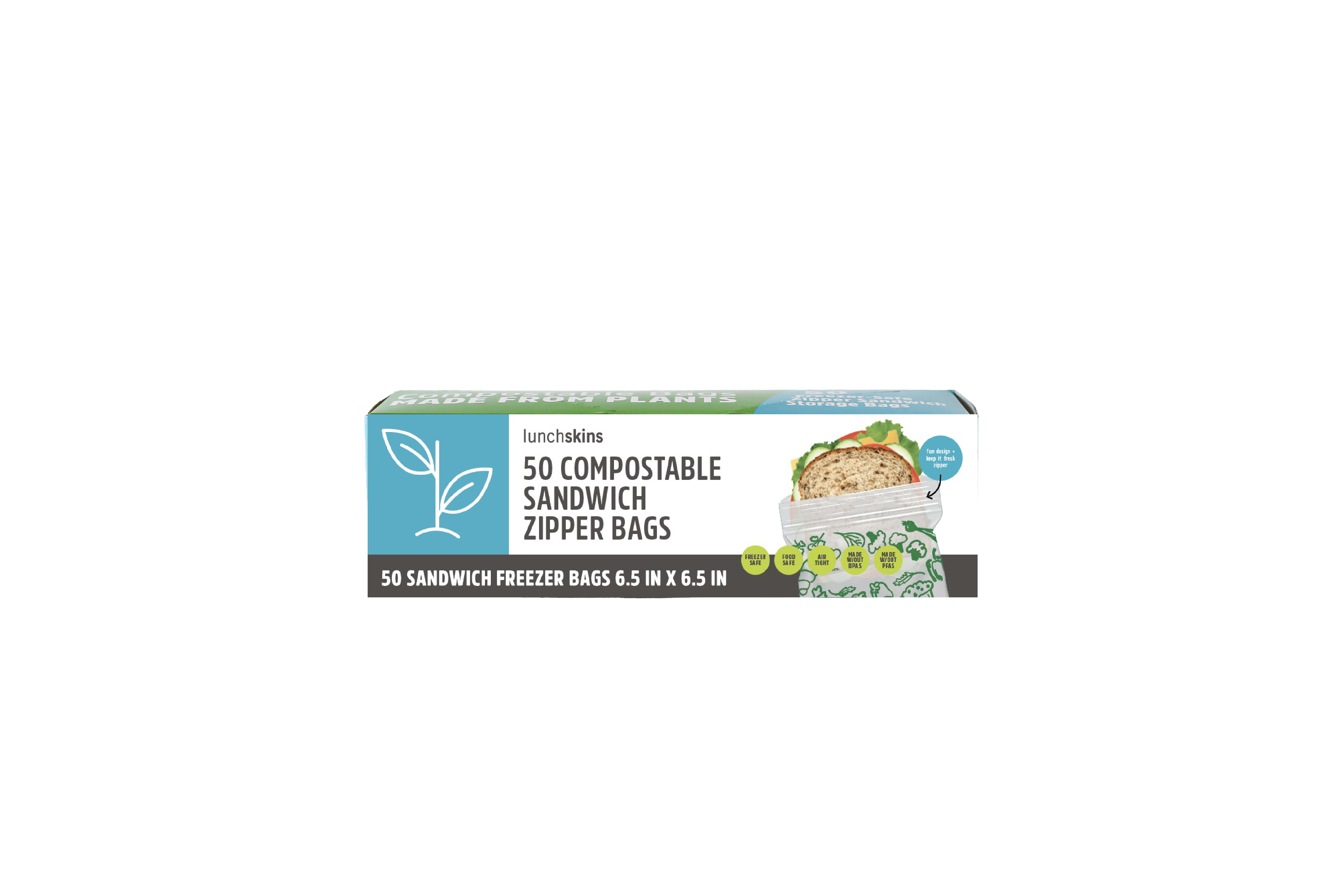 Ziptop Compostable Freezer-Safe Sandwich Storage Bags