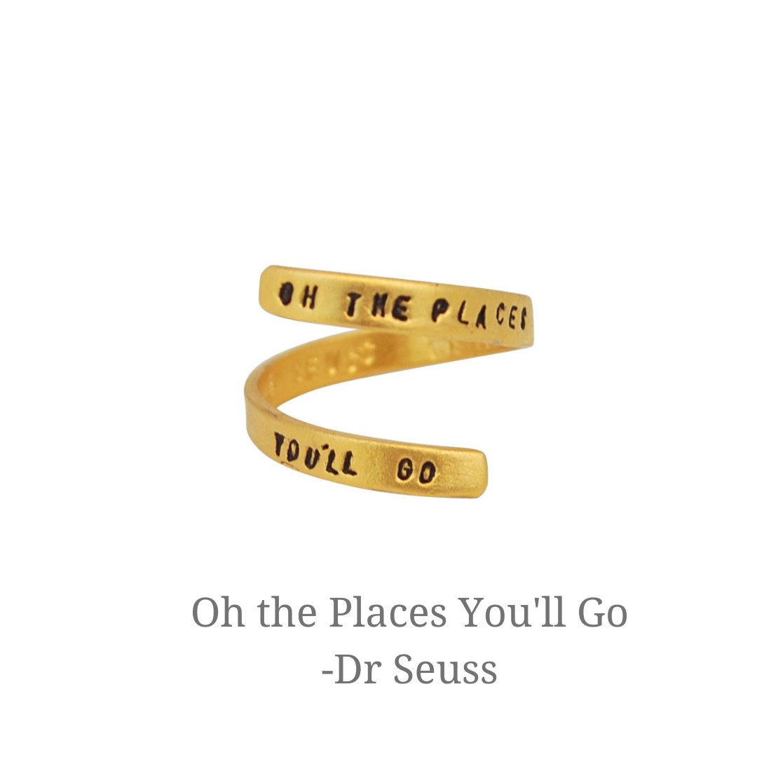 Oh The Places You'll Go -Dr Seuss Wrap Ring