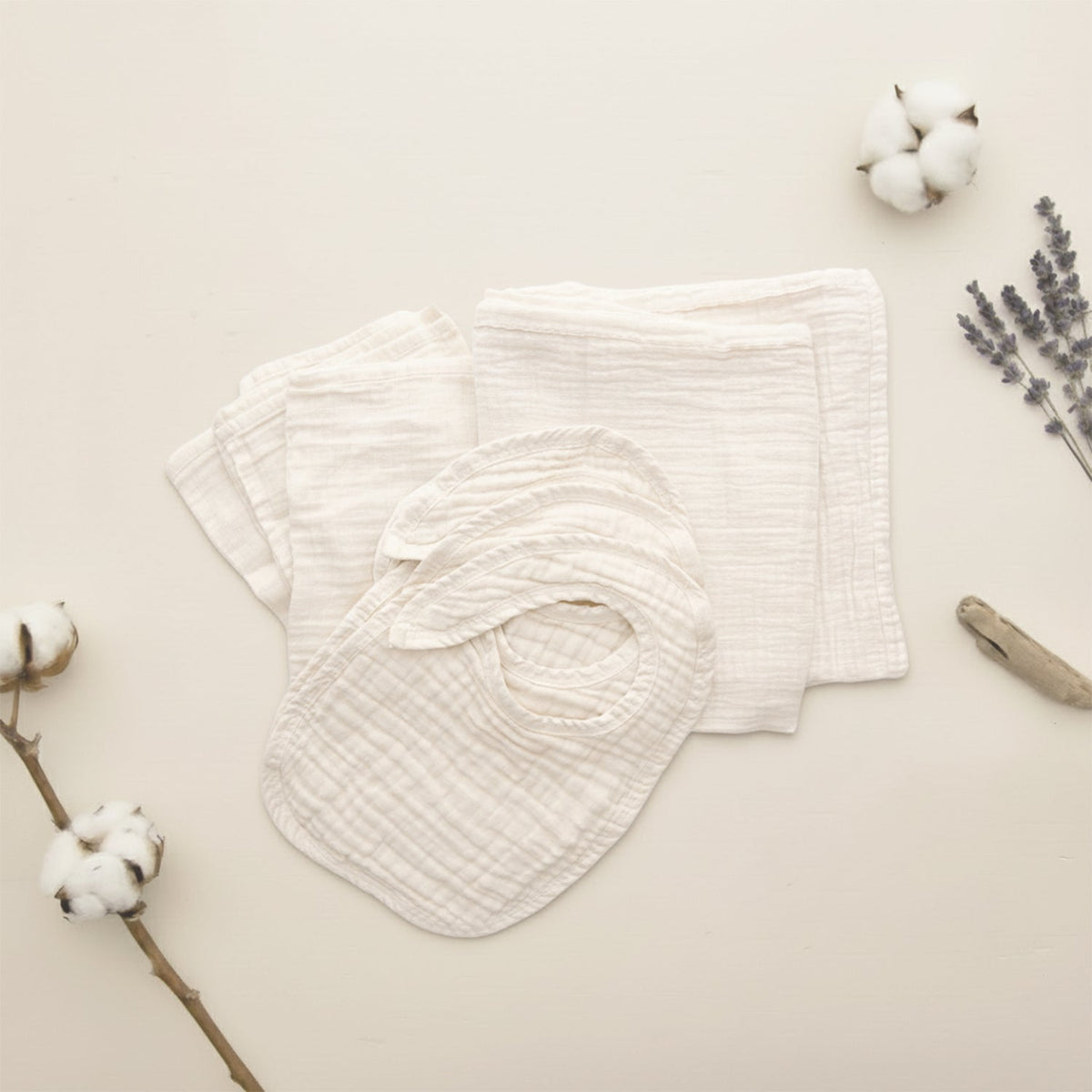 Organic Cotton Muslin Baby Bundle Set and Crib Sheet