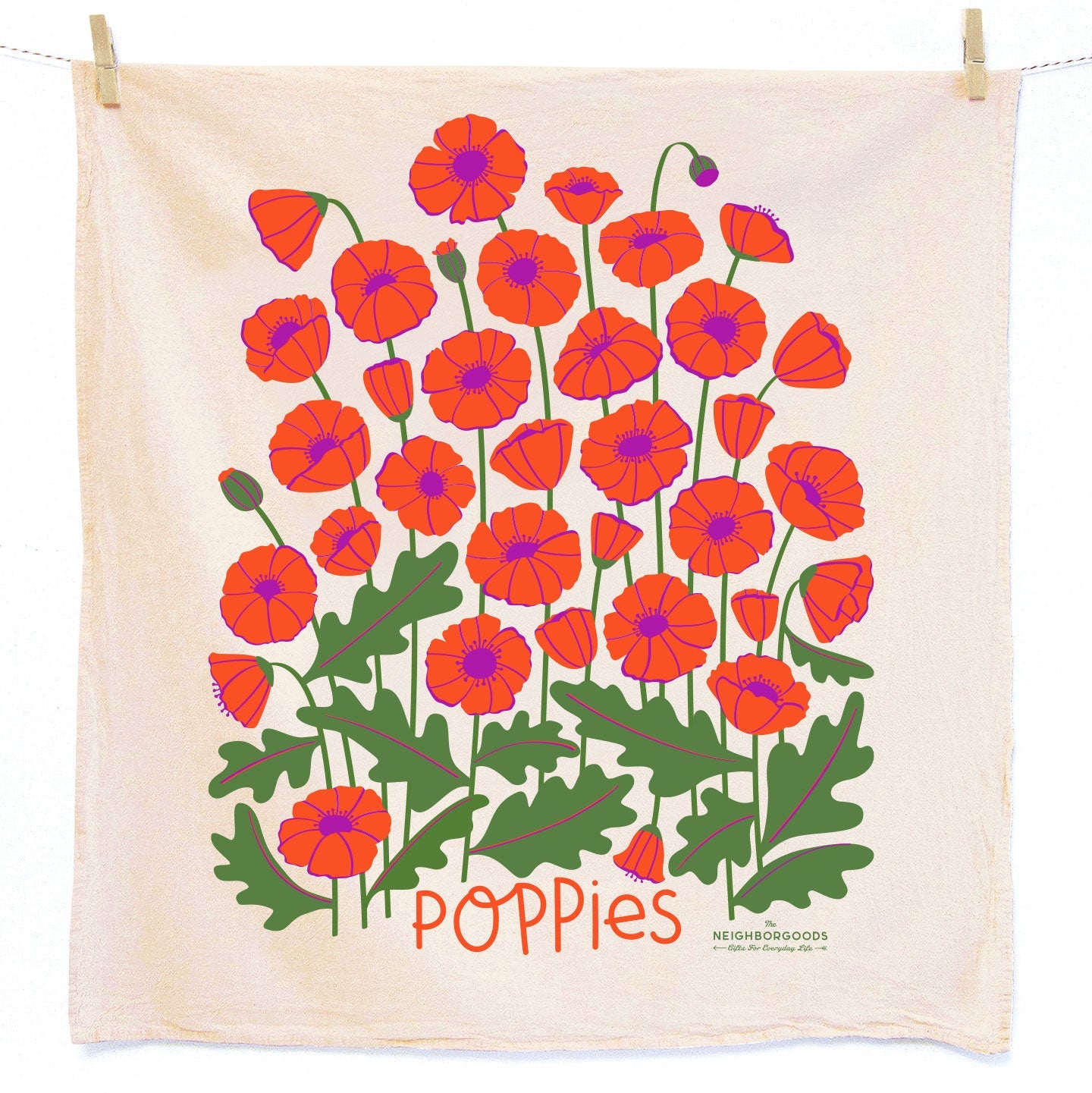 Poppies Organic Cotton Dish Towel