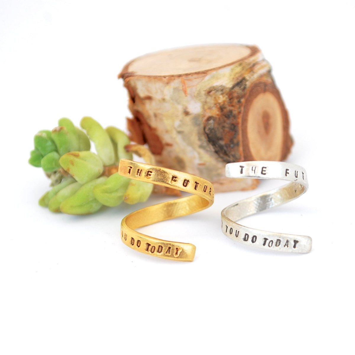 "The future depends on what you do today." - Mahatma Gandhi wrap ring