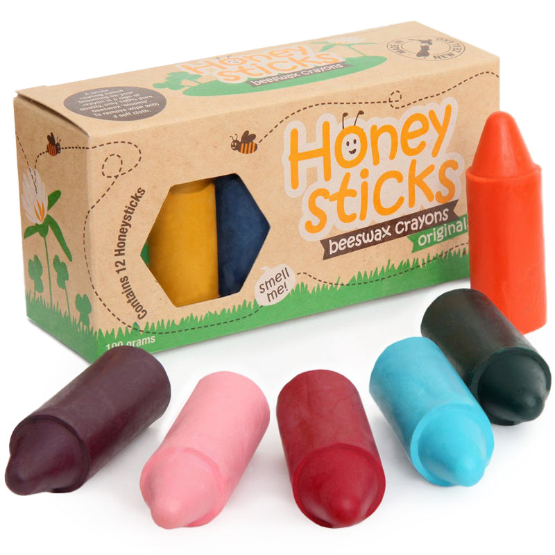 Honeysticks Beeswax Bath Crayons, Set of 7 - Assorted Pre