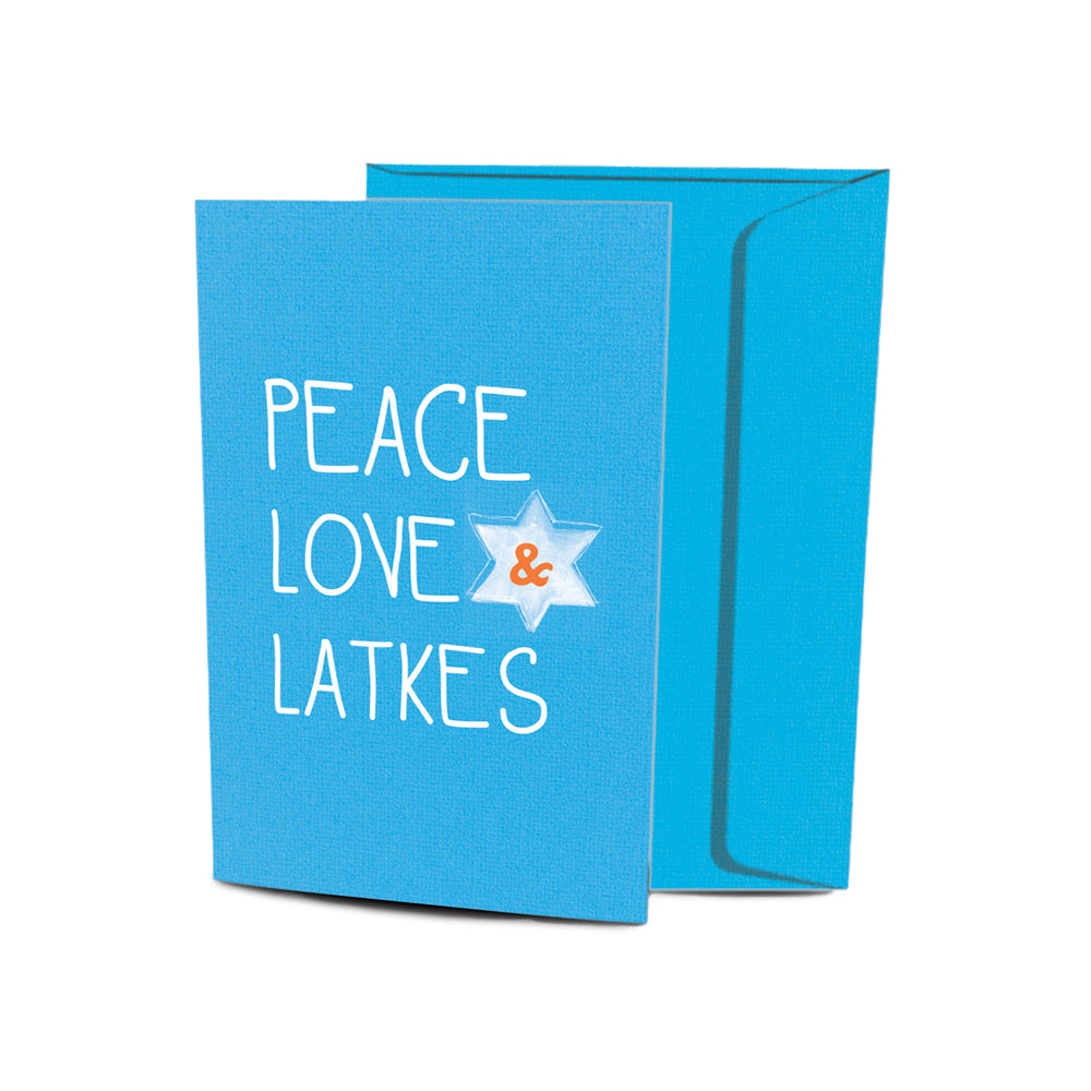 Peace and Latkes Hanukkah Greeting Card Set 10pk