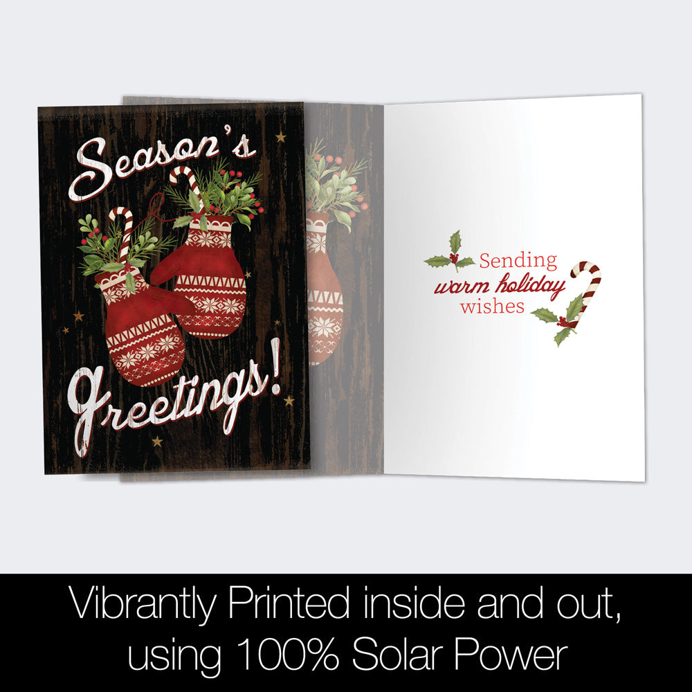 Holiday Mittens Seasons's Greetings Card Set 10pk