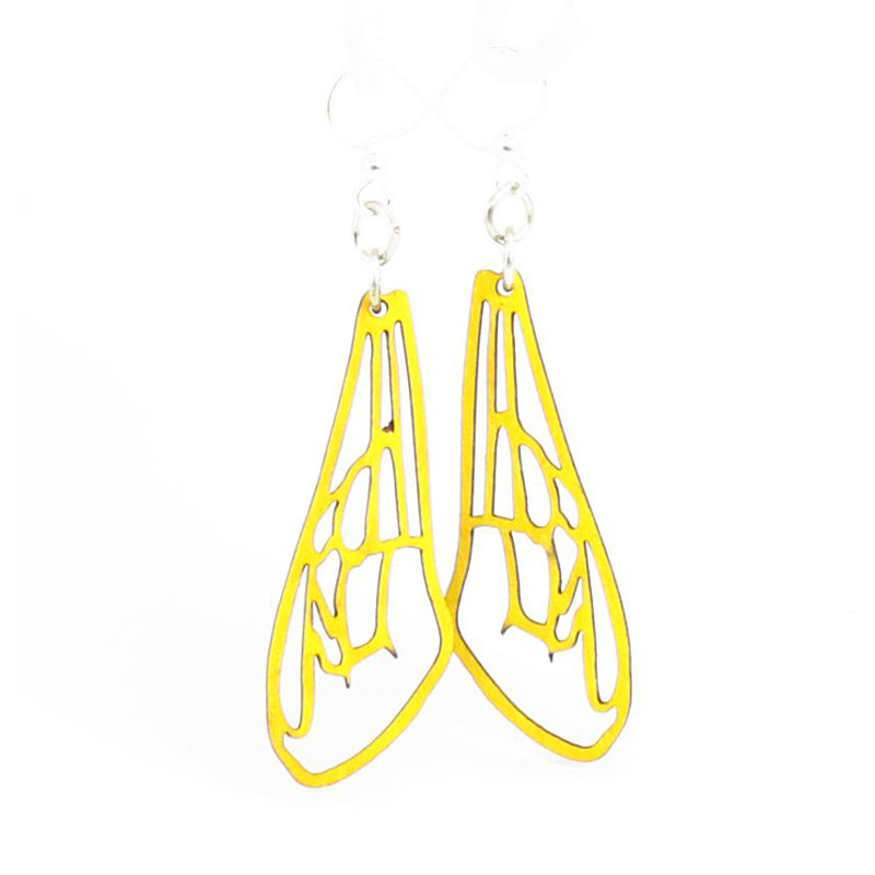 Bee Wing Wooden Earrings