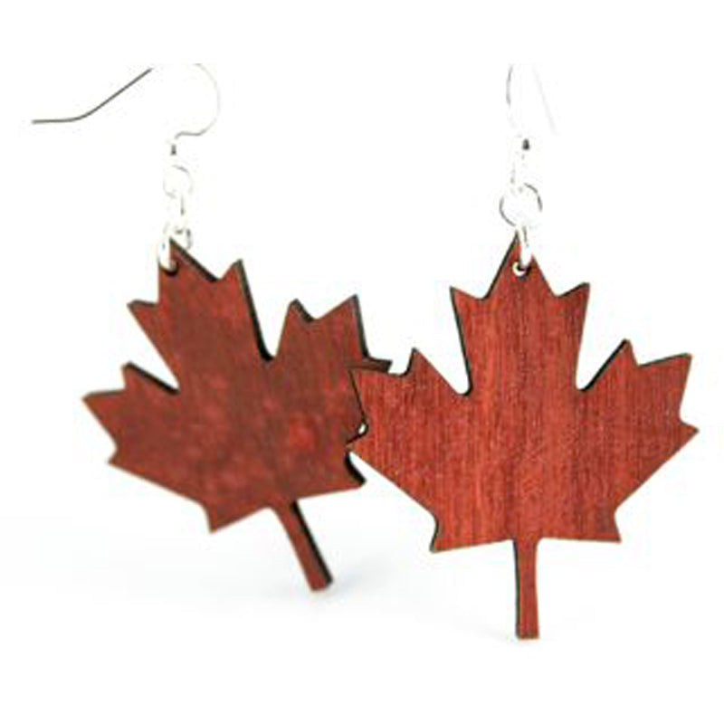 Maple Leaf Wooden Earrings