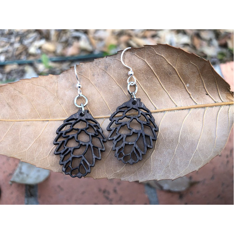 Pine Cone Wooden Earrings